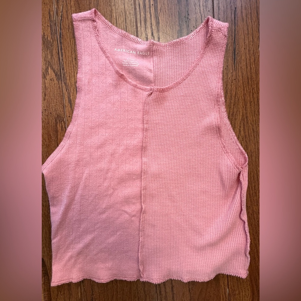 American Eagle Outfitters Textured Pink Tank Top sz Small new